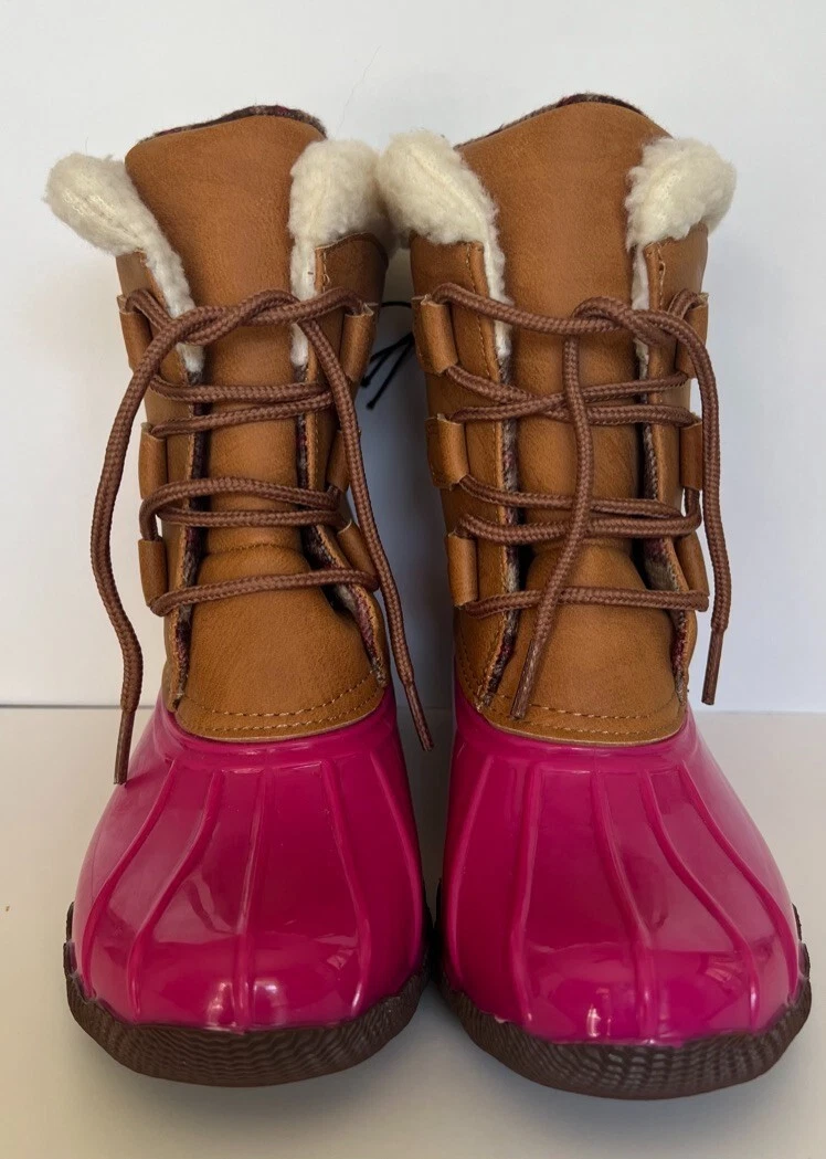 Womens duck boots pink cheap