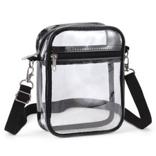 Clear Crossbody Purse Bag, Stadium Approved for Concerts with Adjustable Strap