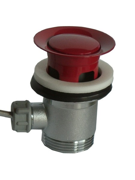 Ablaufgarnitur Excenter Mit ÜBerlauf FüR Waschbecken 1 1 /4 Zoll Rot-image