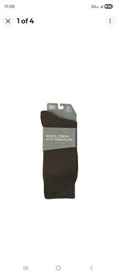 Alpine Design Wool Crew Thermolite Socks Mens Large Shoe Size 9-12