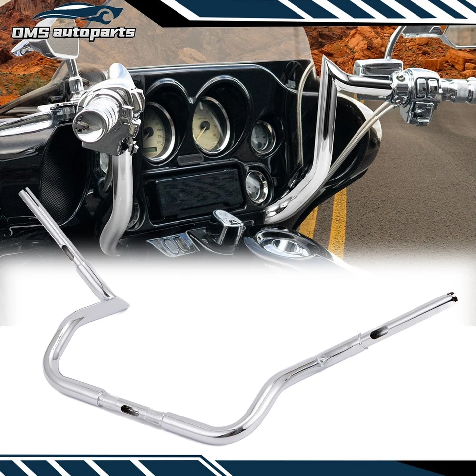 Chrome 12" Meathook Bar Handlebar 1.25'' For Harley Touring Street Glide Electra - Image 3 of 4