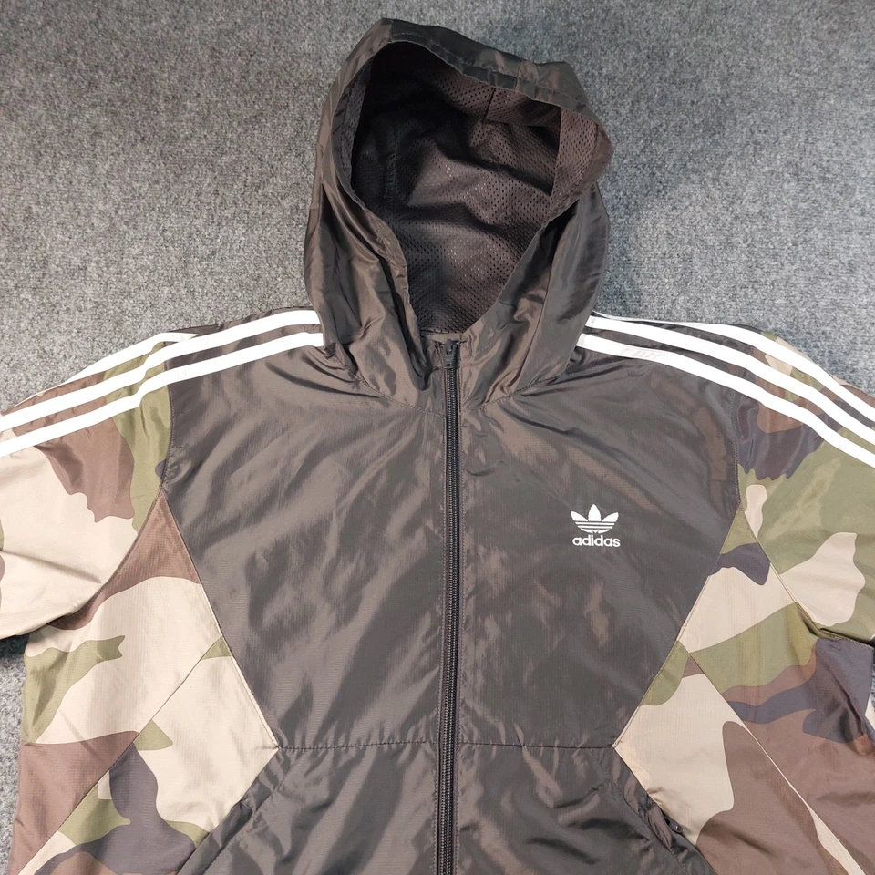adidas Originals Trefoil Camo Track Jacket Mens Large DV2049 Hooded 3 Stripes - Image 2 of 4