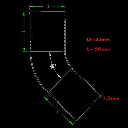 Ellbogen Rohr Korrosion Poliert 19–51mm 45 Grad Auspuffrohr Beständigkeit - Bild 21 von 52