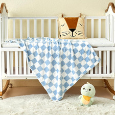 Checkered Baby Blanket Fleece Baby Blankets for Boys, Ultra Soft Cozy Fluffy ...