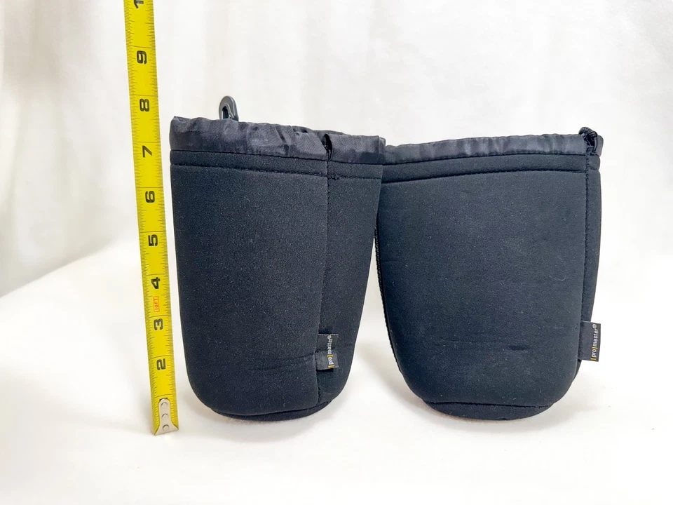 ProMaster Padded Neoprene Lens Bag/Pouch - Set of 2 - Black 7" Tall x 4" Wide - Image 2 of 4