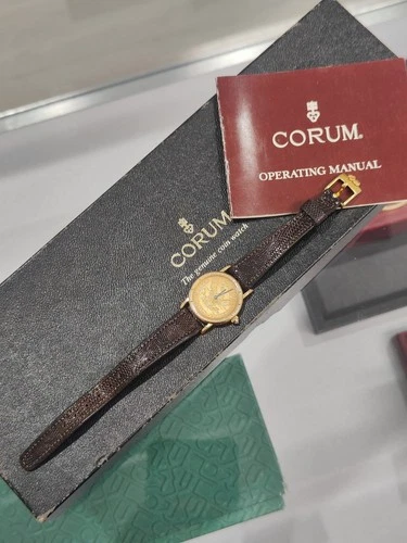 Corum Ladies $5 Gold Eagle Liberty Coin Watch 18k 22k 1881 Swiss Made Quartz