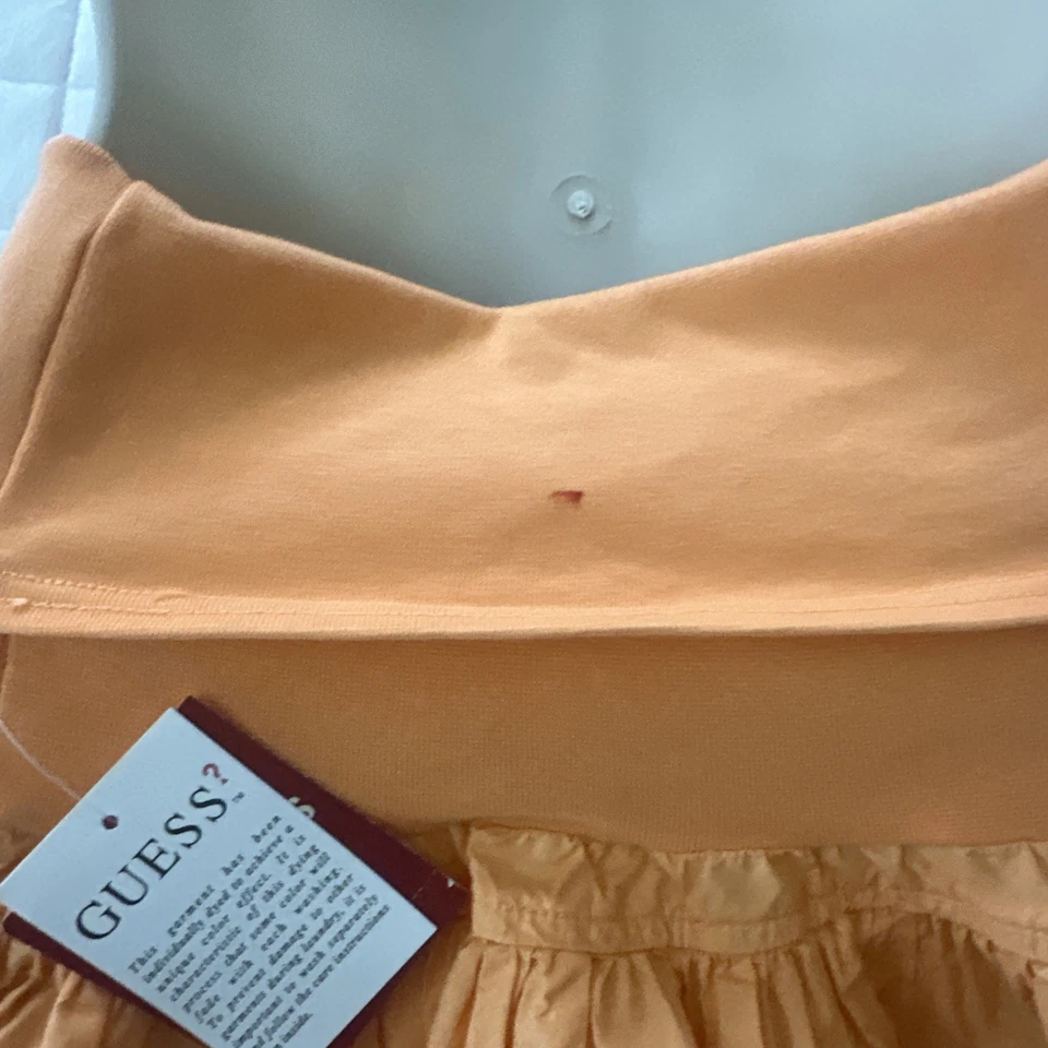 Falda Vintage GUESS JEANS Mujer XS Naranja Mini Retro Y2K Dobladillo Burbuja Coqueta Foto 4 de 4