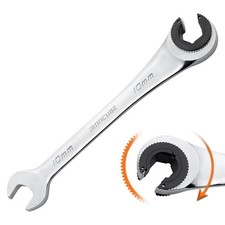 10mm Brake Line Wrench Set Metric Ratcheting Open-end For Nuts On Fuel Brak