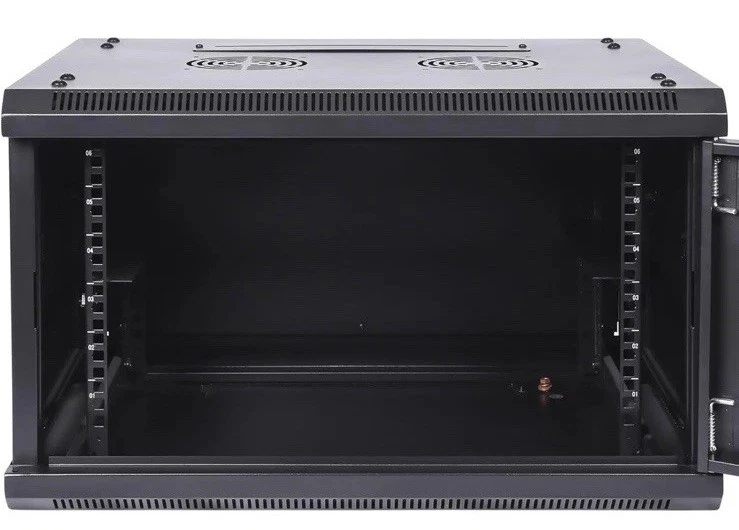 6U Wall Mount Server Cabinet Network Rack Enclosure Locking Glass Door Netcable - Image 2 of 4