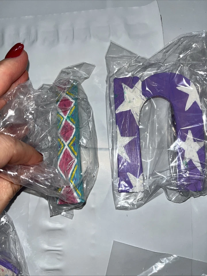 "Letras de princesa 4"" y corona decoración de pared de madera, 9 piezas pintadas a mano coloridas" Foto 4 de 4