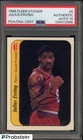 Julius Erving HOF Signed 1986 Fleer Sticker #5 76ers PSA/DNA 10 AUTO