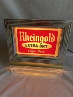 Vintage Rheingold Extra Dry Lager Lighted Beer Sign