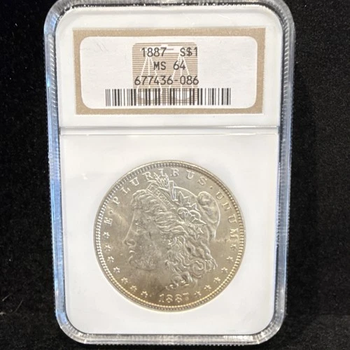1887 Morgan Dollar Silver $1 Coin Philadelphia NGC MS64 Uncirculated TONED