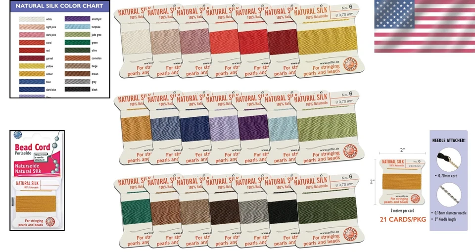 Silk Cord for Jewelry Making - 20 Colors Assortment - Image 2 of 4