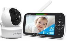 720p 5" HD Babyphone, Video Babyphone mit Kamera und Audio, Remote Pan an