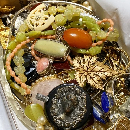 40 Vintage to Now Mixed Jewelry Lot Costume 925 Silver Crown Trifari Coro Napier