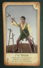Hinkler Secrets of the Tarot Card 7 Of Wands 4.75" X 2.75"