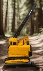 Vintage Mighty Tonka Yellow & Black Crawler Crane Construction Vehicle