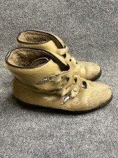 Vintage 1960s Women's Wolverine Designer Boots Faux Fur Boots Size 8