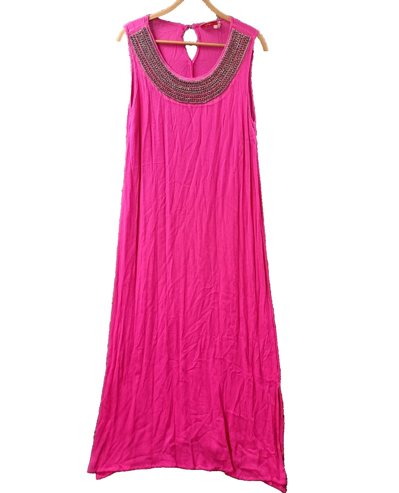 Millers Dress Womens Size 10 Pink Crushed Beaded Sleeveless A-line Midi