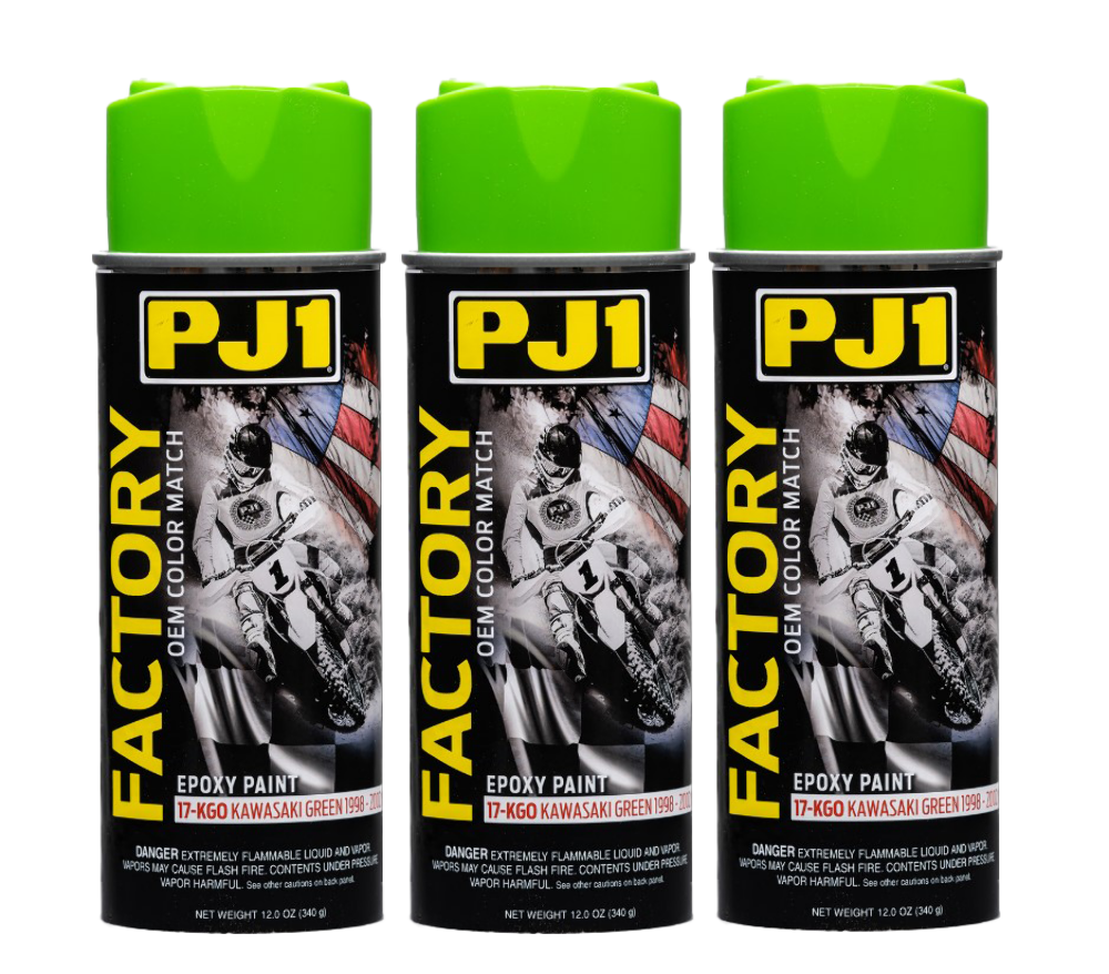 旧ロゴの　 kivi グリーン系 PJ1 Epoxy Paint - Kawasaki Green OEM Color Match (17-KGO) Set of 3