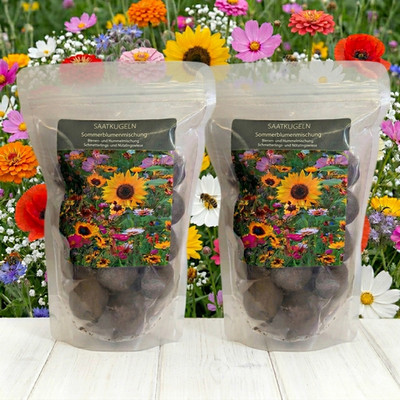 40 Stück Saatkugeln Samenbomben  Sommerblumen Bienen Hummeln Schmetterlinge