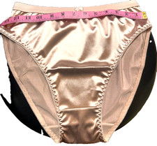 VTG SZ M Second Skin panties GLOSSY WET SATIN Biege