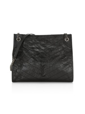 Saint Laurent Medium Niki Crinkled Leather Shoulder Bag