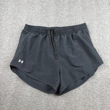 Under Armour HeatGear Running Shorts Womens Medium Black Loose Fit Mesh 3 Inseam
