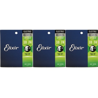 Elixir Strings 19062 Optiweb Electric Guitar Strings - .010-.074 Light 8-string