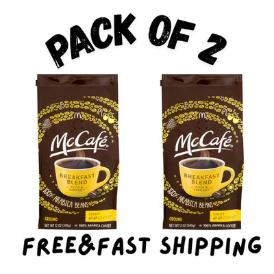 (PACK OF 2 ) McCafe Breakfast Blend, Medium Roast, Ground Coffee, 12 oz