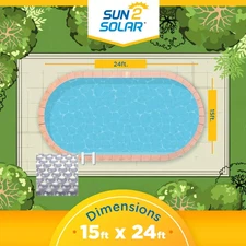 Sun2Solar 1200 Series Oval Clear Swimming Pool Solar Cover Heater - Choose Size