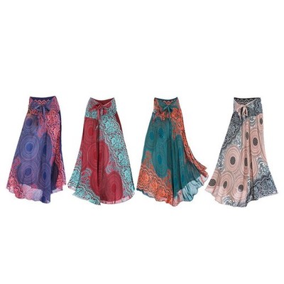 Langer Rock Bohemian Hippie Kleidung Rock mit Blumenprint für Look