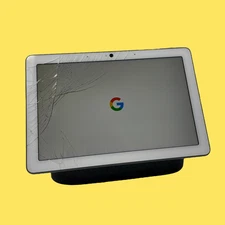 CRACKED Google Nest Hub Max H2A Google Assistant Smart Display Gray #4979 z38b25
