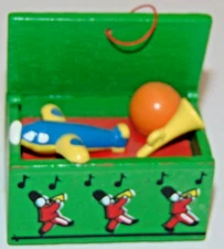 Vintage Wooden Christmas Ornament Toy Box