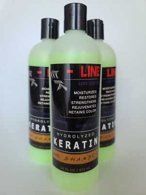 Lot of 3 EK-LINE Shampoo Hydrolyzed Keratin Compatible with any Hair Conditioner
