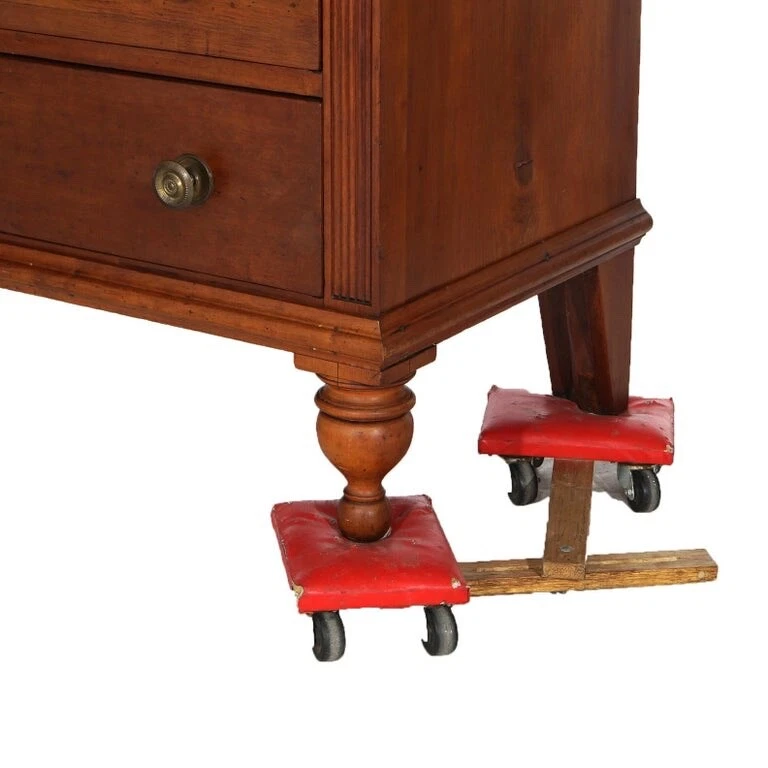 Antiguo cofre clásico imperio caoba caballeros con salpicadero de galería siglo XIX Foto 3 de 4