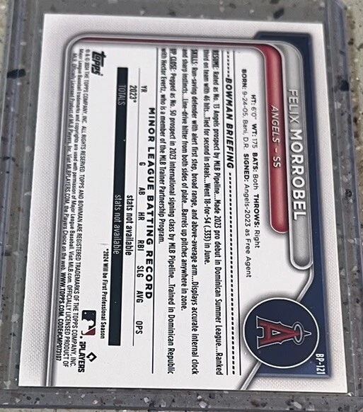 2024 Bowman Paper Green /399 Rookie Felix Morrobel BP-121 ! - Image 2 of 2