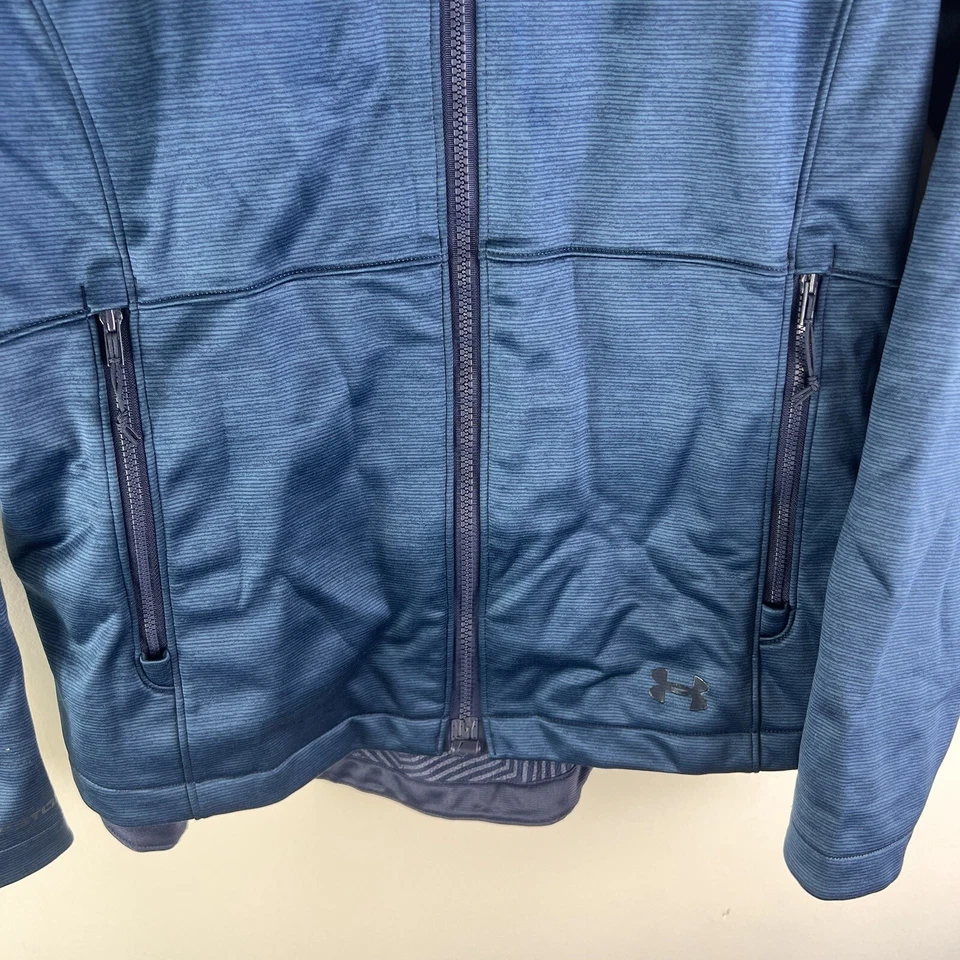 Chaqueta Under Armour ColdGear Infared Mediana Azul Soft Shell Storm Cremallera Completa Mujer Foto 4 de 4