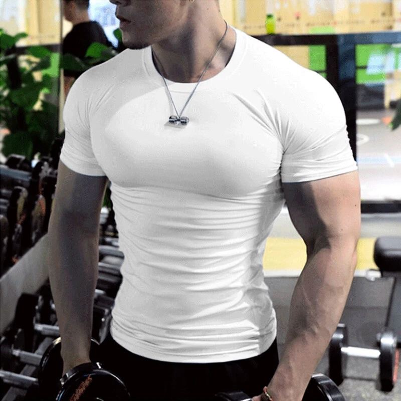 Bodybuilding Gimnasio Camiseta Hombres Entrenamiento Camisa Muscular Hombres Fitness Prendas el torso |