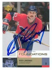Rod Langway autographed Hockey Card (Canadiens) 2002 Upper Deck Foundations #55