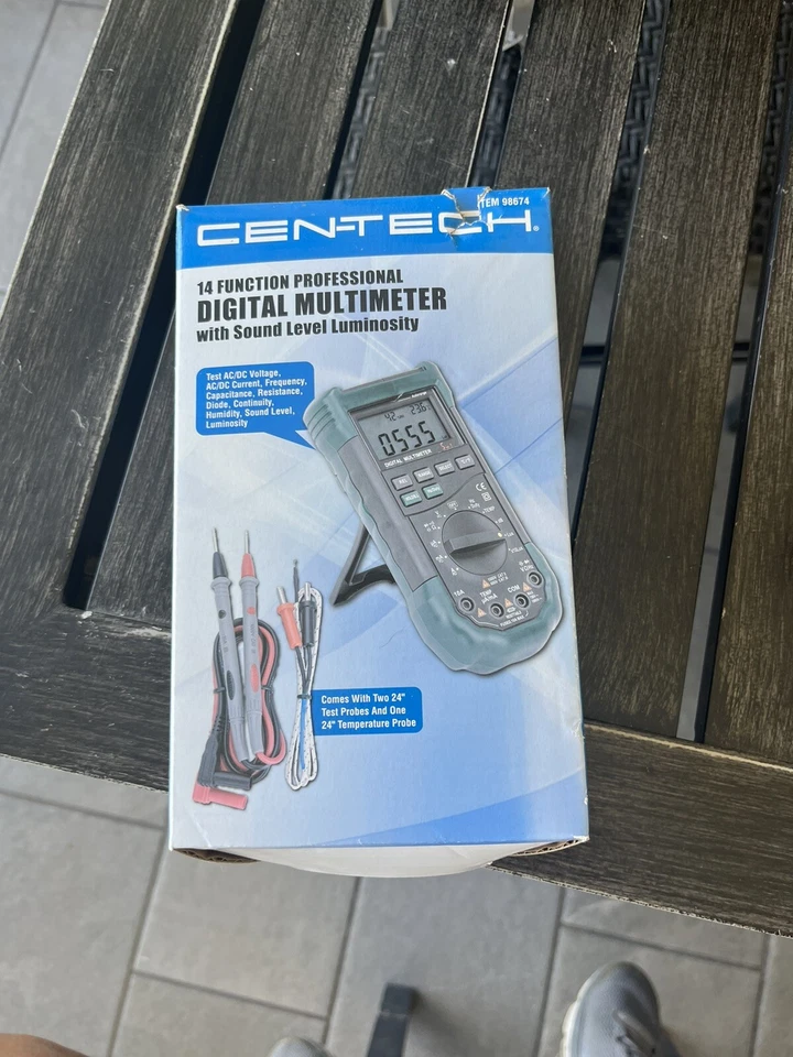 Cen-Tech 14 Function Digital Multimeter w/Sound Level Luminosity 98674 - Image 1 of 1