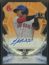 Yoan Moncada 2016 Bowman Platinum Orange Die Cut 5/5 AUTO RED SOX