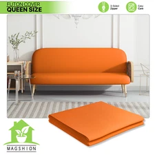 Pumpkin Queen Size Slipcover Washable Sofa Protector Armless Stretch Futon Cover