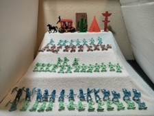  113 VINTAGE MARX MPC  COWBOYS  INDIANS 2" FIGURES IN 6 COLORS  ACCESSORIES