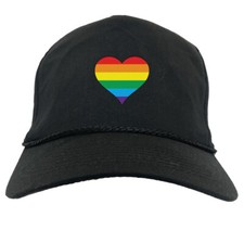 Rainbow Heart - LGBTQ Love Gay Pride Lesbian Golf Hat