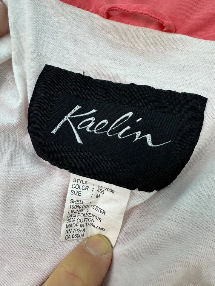 Vtg Kaelin Jacket Womens Medium Pink Full Zip Bomber Windbreaker Snow Ski Coat - Image 3 of 4