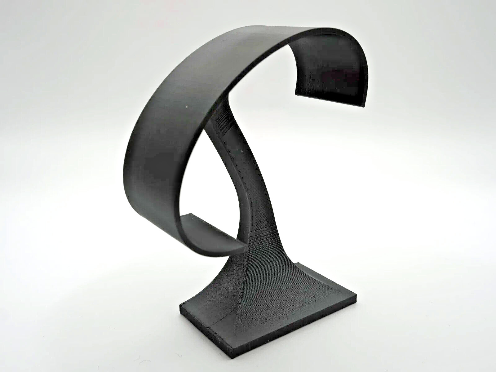 Black Plastic Watch Stand – Curved Display Stand/Holder for Watches & Bracelets