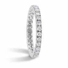 2.5ct Round Cut Moissanite Full Eternity Women Wedding Band White Gold Plated