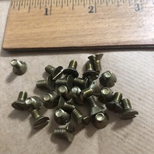  8-32x5/16 Flat Head Slotted Machine Screws Solid Brass 25 Rockford Screws NOS